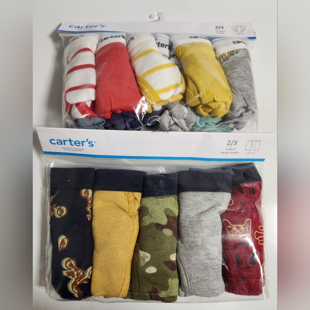 Boys 2/3 2T 3T Boxer Briefs Underwear 15 Pairs Carter's
